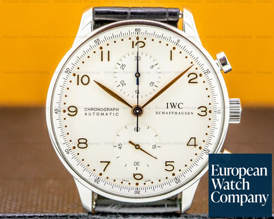 IWC Portuguese Chronograph Silver Dial Gold Numerals SS Ref. 371401