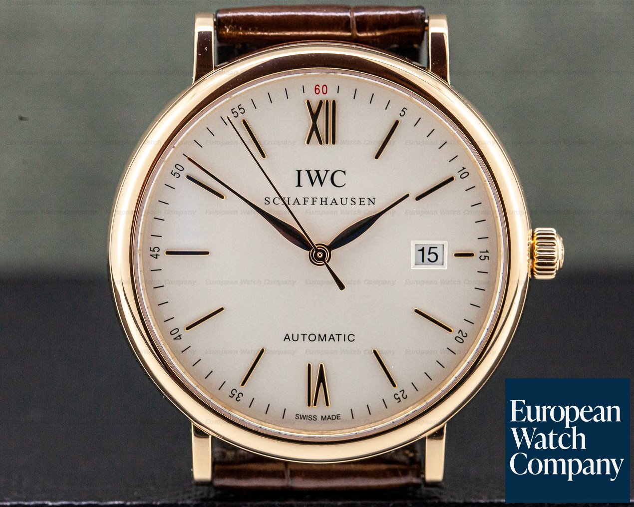 IWC IW356504 Portofino Automatic Rose Gold Silver Dial (31704 ...