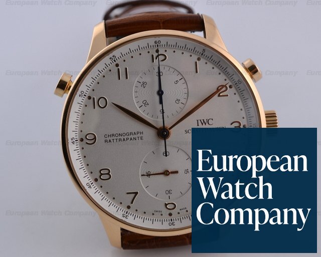 IWC Portuguese Chronograph Rattapante Manual Wind 18K Rose Gold 41MM Ref. IW371204