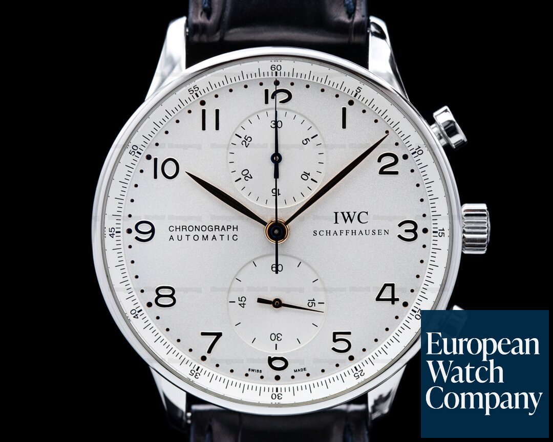 IWC Portuguese Chronograph SS Silver Dial / Gold Numerals Ref. IW371401