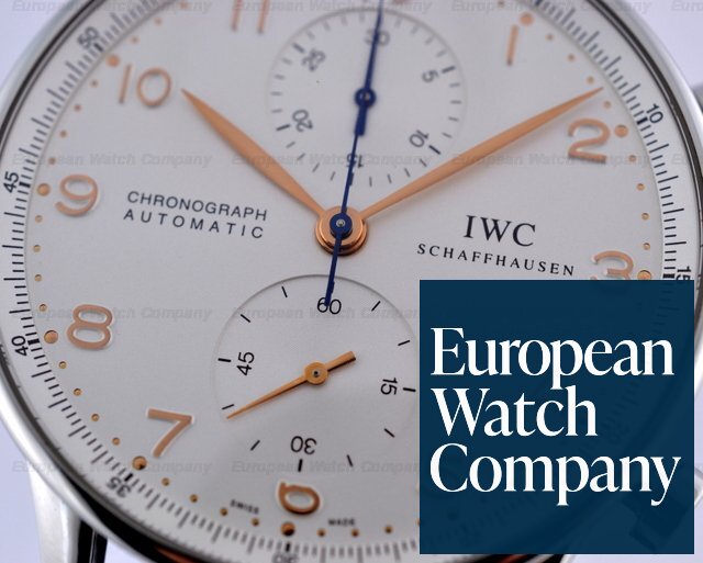 IWC Portuguese Chronograph SS White Dial / Gold Numerals 40MM Ref. IW371401