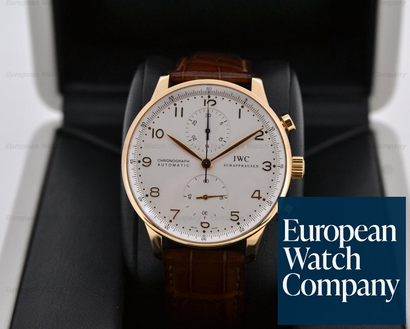 IWC IW371402 Portuguese Chronograph 18K Rose Gold / Silver Dial  