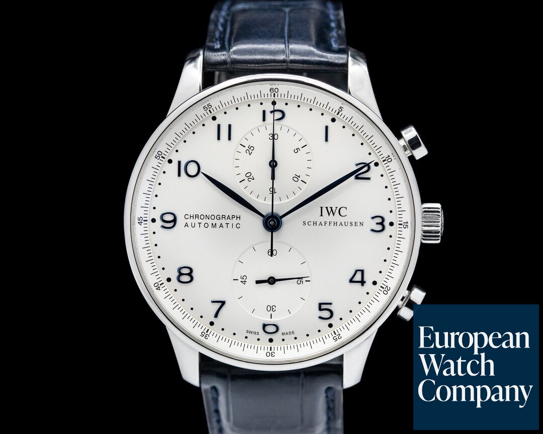 IWC IW371417 Portuguese Chronograph SS Silver Dial / Blue Numerals