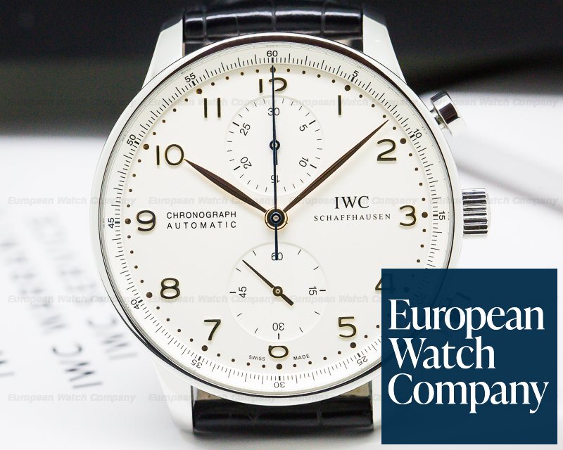 IWC Portuguese Chronograph SS Silver Dial / Gold Numerals Ref. IW371445