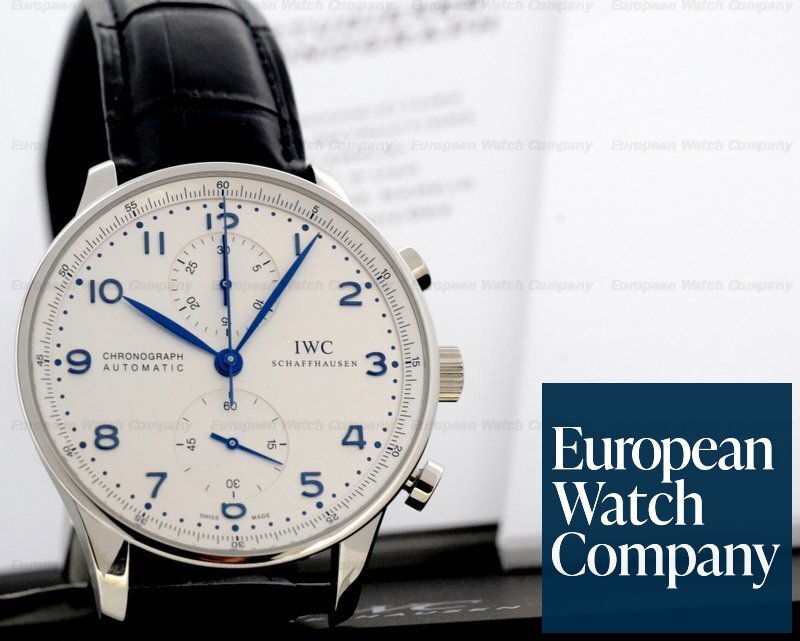 IWC IW371446 Portuguese Chronograph SS Silver Dial / Blue Numerals