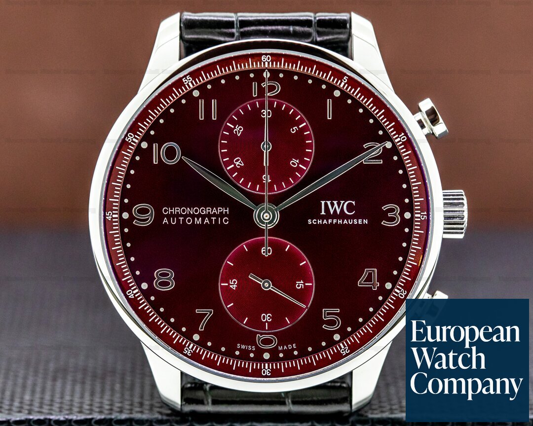 IWC Portugieser Chronograph SS Red Burgundy Dial UNWORN Ref. IW371616