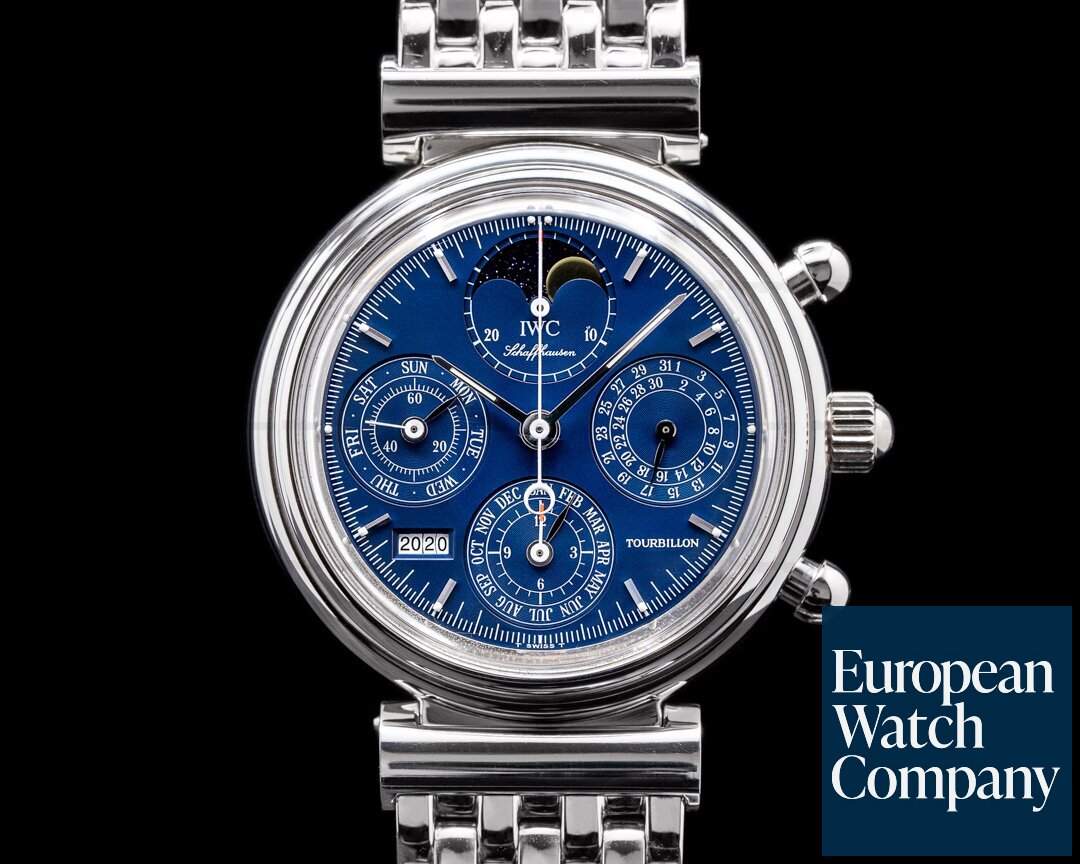 IWC Da Vinci Tourbillon 3752 Perpetual Chronograph Blue Dial Platinum RARE Ref. IW375211