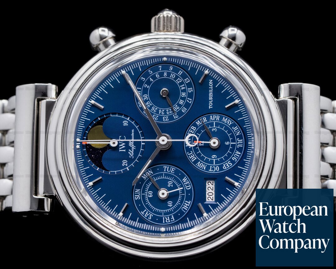 IWC Da Vinci Tourbillon 3752 Perpetual Chronograph Blue Dial Platinum RARE Ref. IW375211