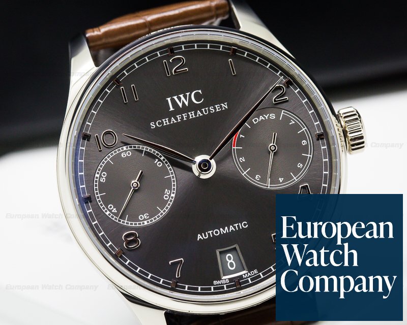 IWC Portuguese 7 Day Automatic 18K White Gold / Grey Dial Ref. IW500106