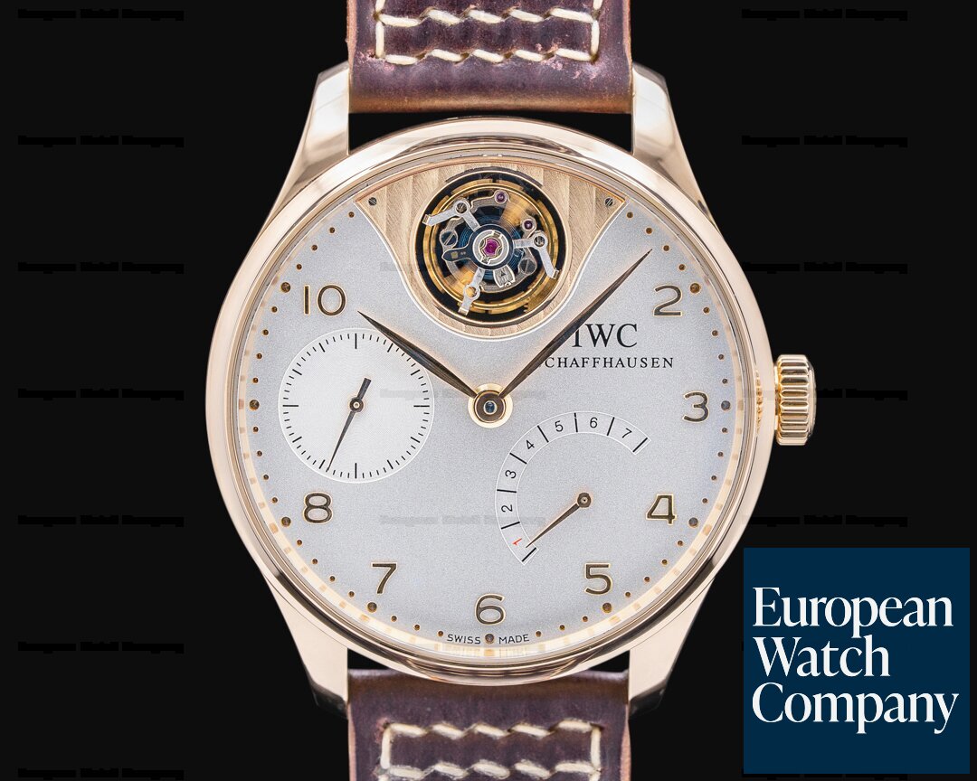 IWC IW504202 Portuguese Tourbillon Mystere 18K Rose Gold Silver Dial LIMITED