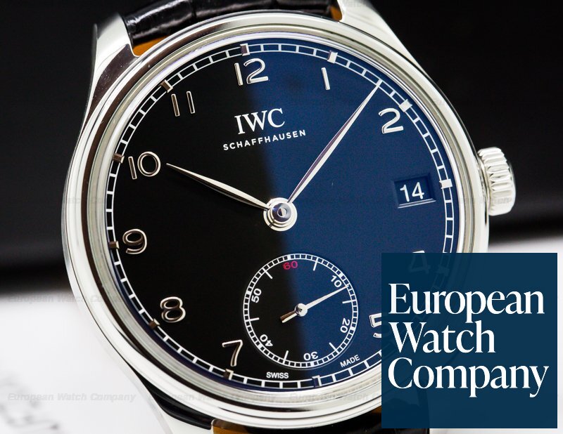 IWC Portuguese Hand Wound Eight Days SS / Black Dial Ref. IW510202