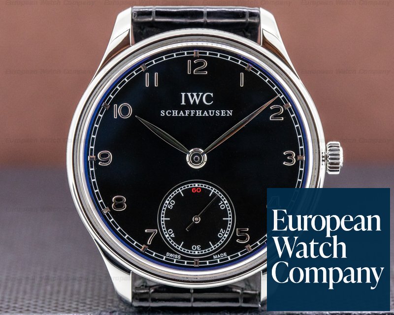 IWC Portuguese Hand Wound SS Black Dial Ref. IW545407