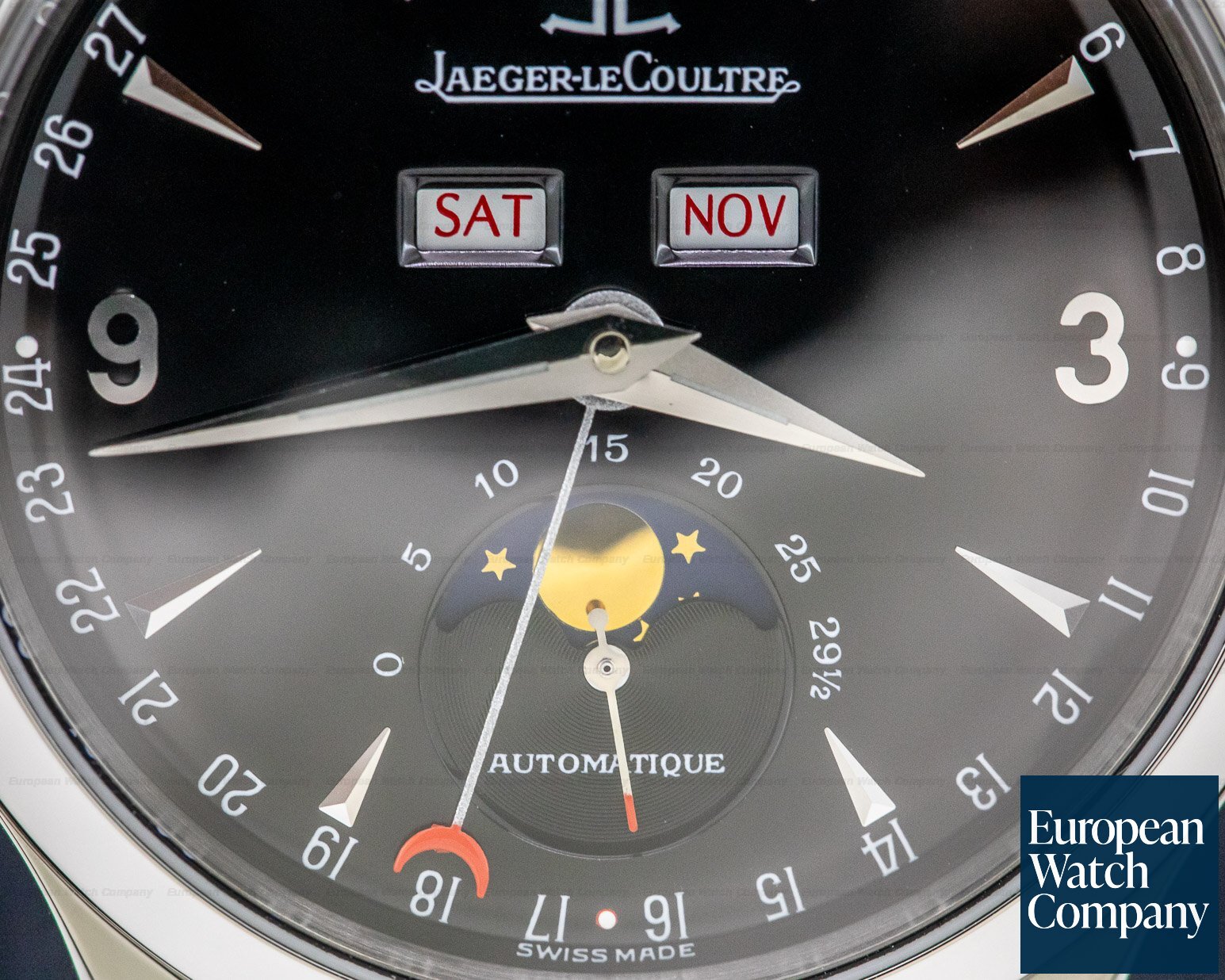 Jaeger LeCoultre Master Moon SS Black Dial Ref. 140.8.98.S
