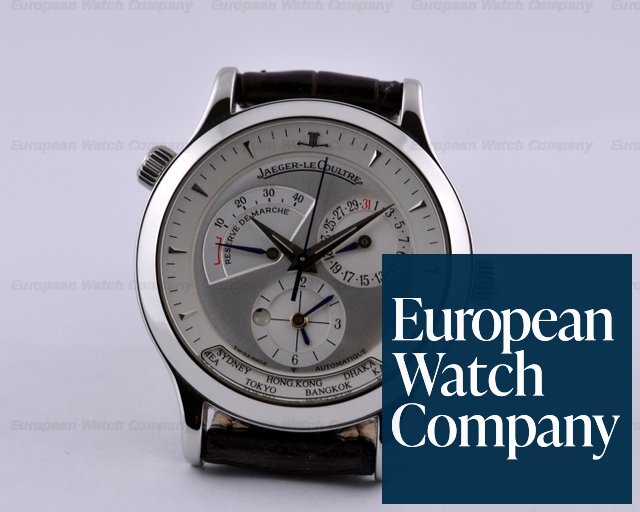 Jaeger LeCoultre 142.84.20 Master Geographic SS Silver Dial 