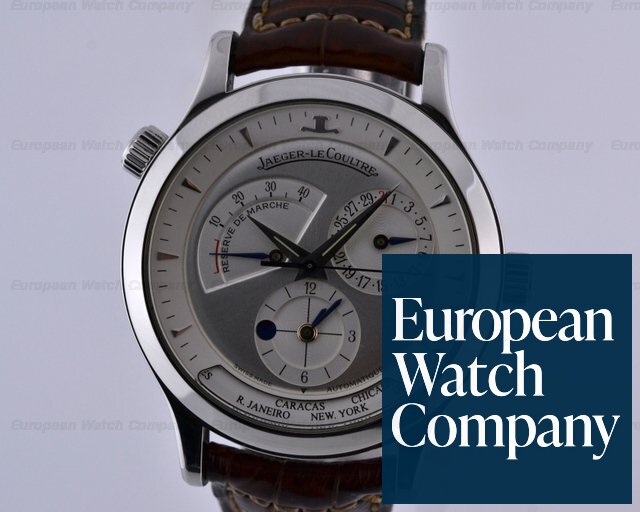 Jaeger LeCoultre Master Geographic SS Silver Dial 38MM Ref. 142.84.20