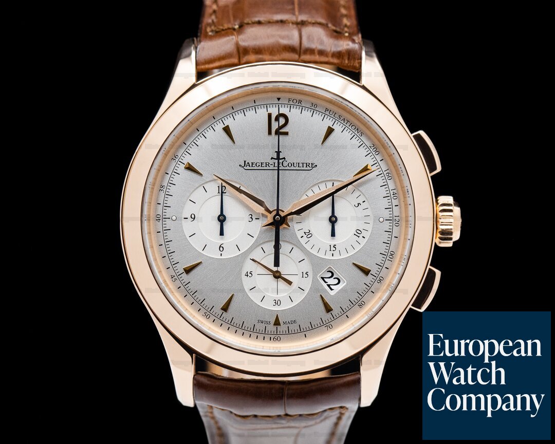 Jaeger LeCoultre Master Chronograph 18K Rose Gold Silver Dial Ref. Q1532420