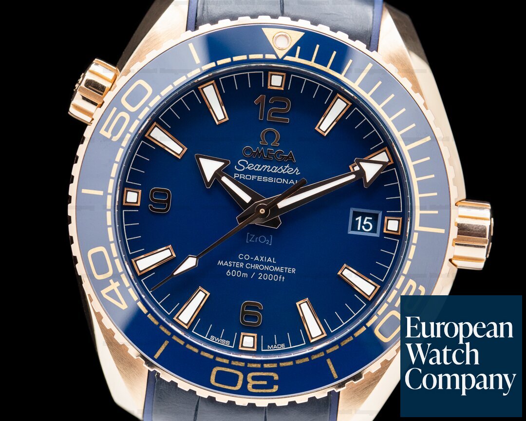 Omega Seamaster Planet Ocean Co-Axial Blue Dial 18k Rose Gold Ref. 215.63.44.21.03.001
