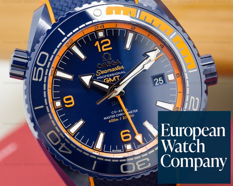 Omega Seamaster Planet Ocean GMT 600M Co-Axial Blue Dial Ceramic Ref. 215.92.46.22.03.001