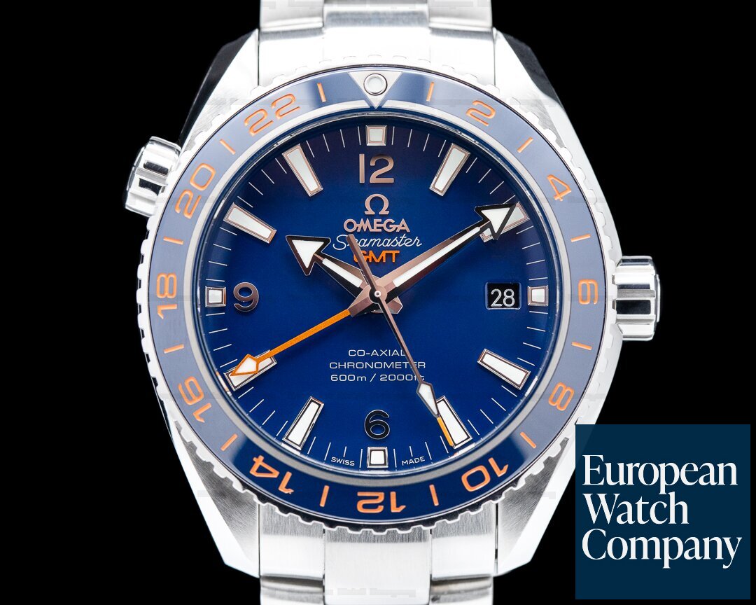 Omega 232.30.44.22.03.001 Seamaster Planet Ocean Good Planet GMT 600M Co-Axial Blue Dial 