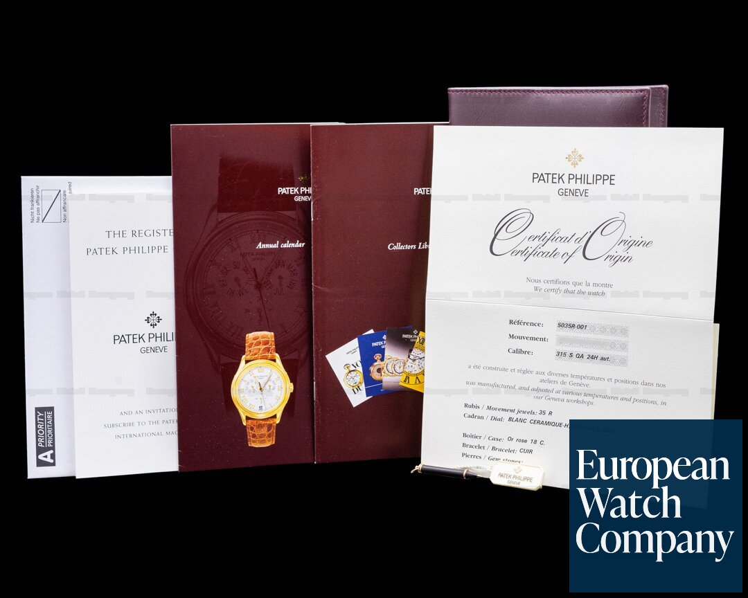 Patek Philippe Annual Calendar 5035R 18K Rose Gold Silver Dial Ref. 5035R-001