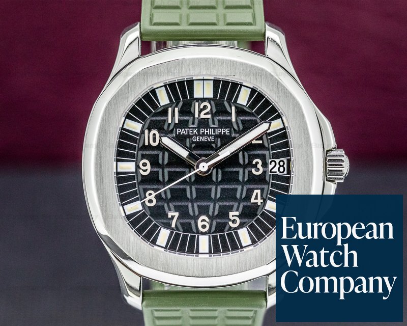 Patek Philippe Aquanaut 5065/1A Automatic Black Dial SS GREEN STRAP Ref. 5065/1A-001
