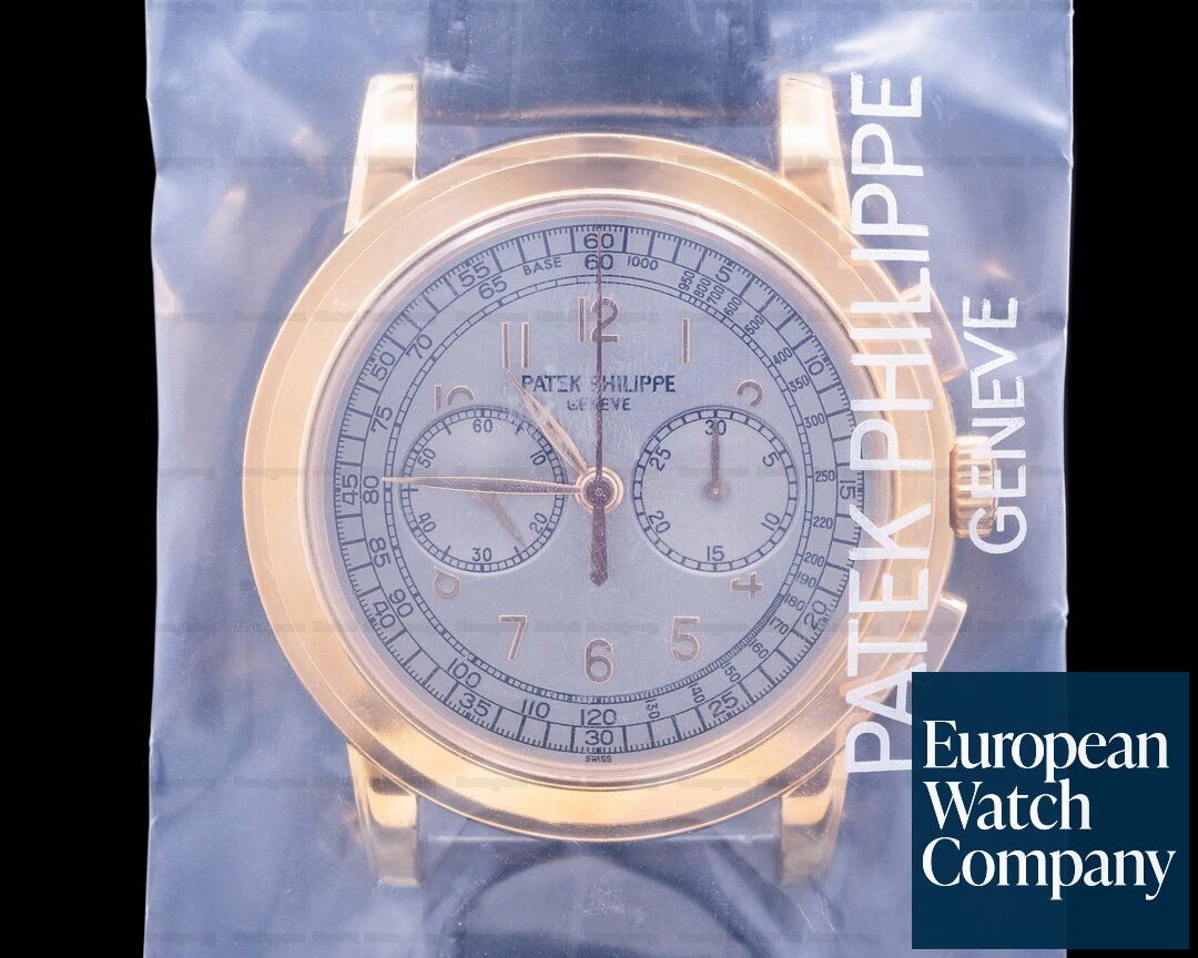 Patek Philippe 5070 Rose Gold Lemania Chronograph / Silver Dial SEALED UNWORN Ref. 5070R-001