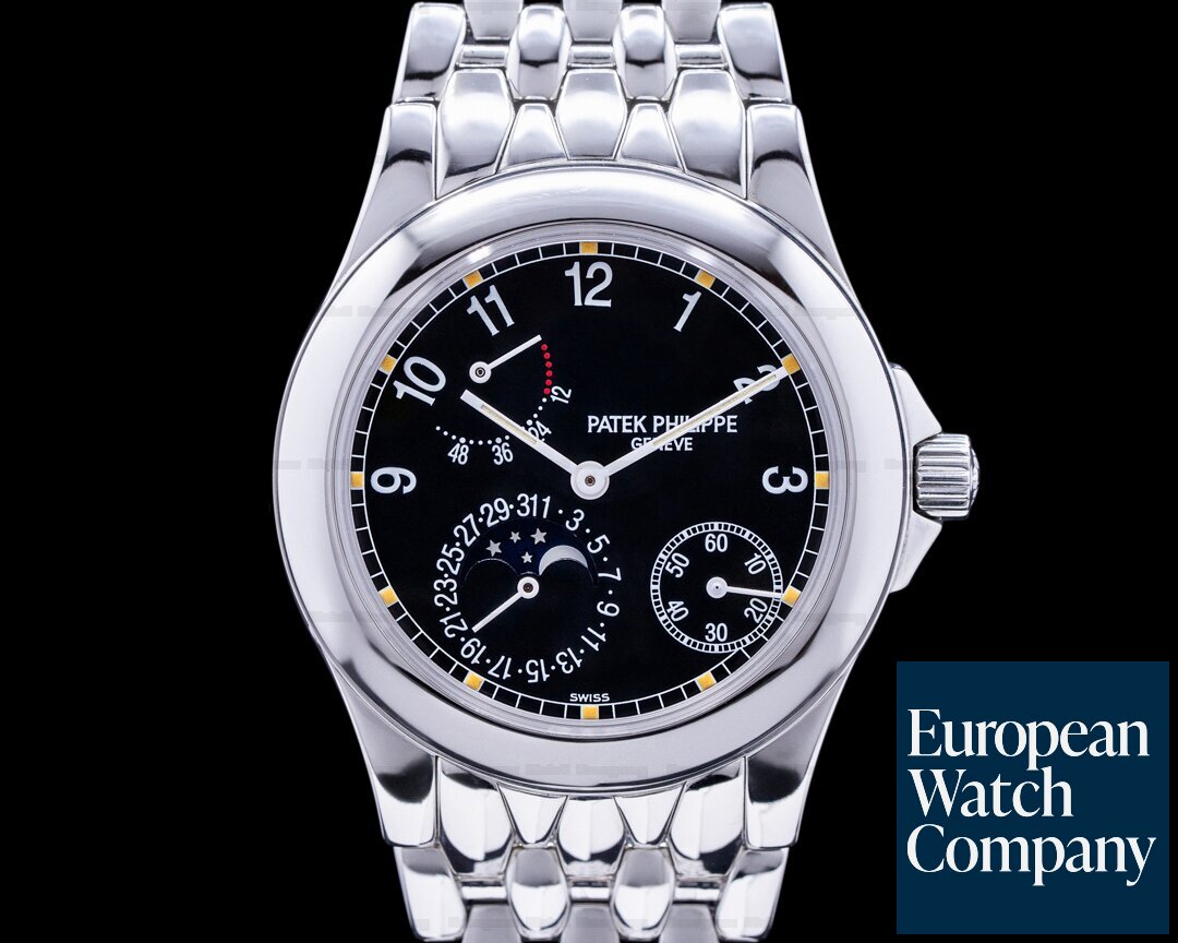 Patek Philippe Power Reserve Moon 5085 Phase Black Dial SS Ref. 5085/1A-001
