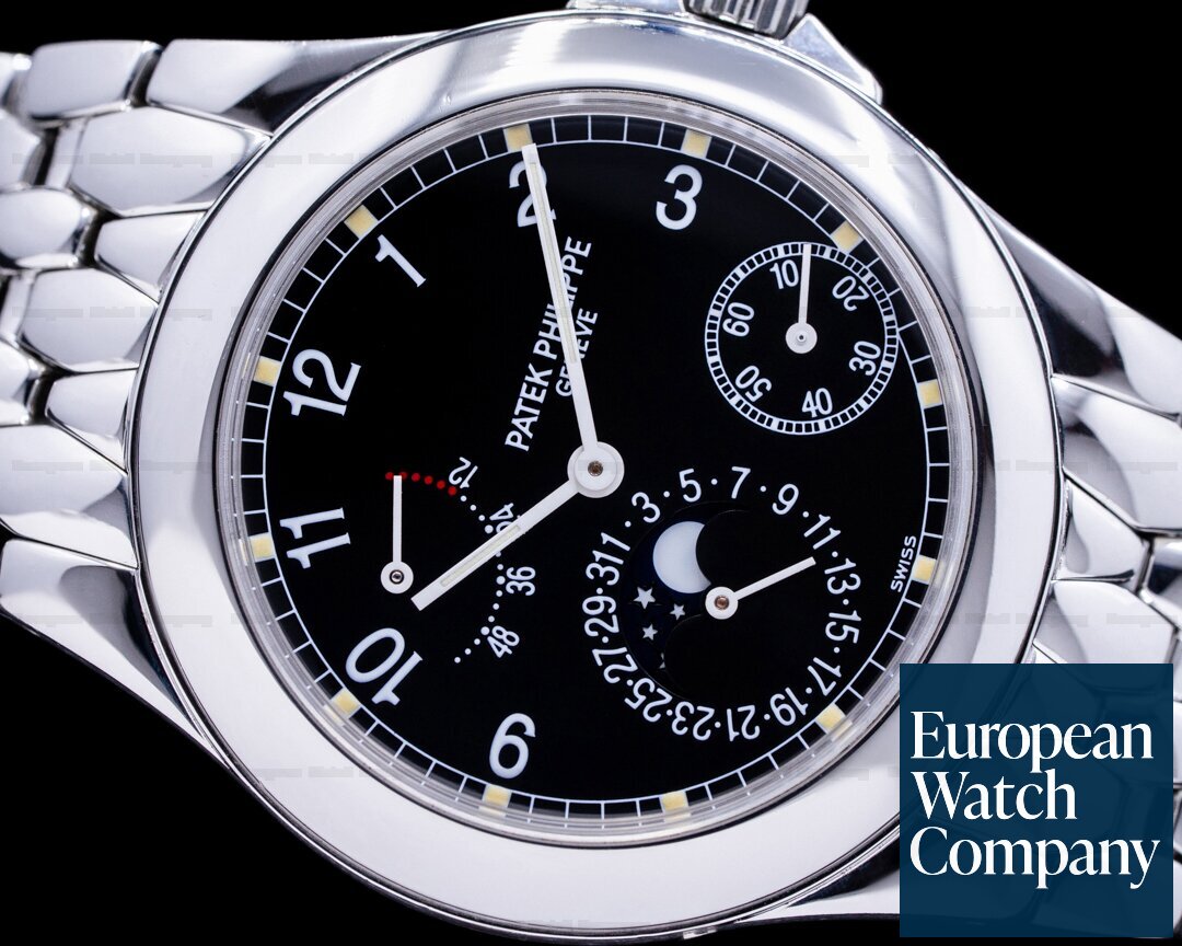 Patek Philippe Power Reserve Moon 5085 Phase Black Dial SS Ref. 5085/1A-001