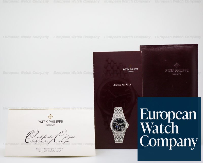 Patek Philippe Power Reserve Moon Phase Black Dial SS / SS Ref. 5085/1A-001