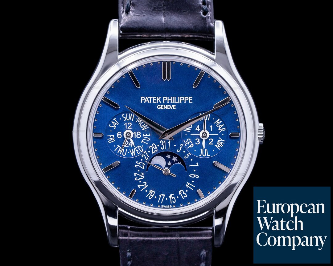 Patek Philippe Perpetual Calendar Platinum Blue Dial 5140P Ref. 5140P-001