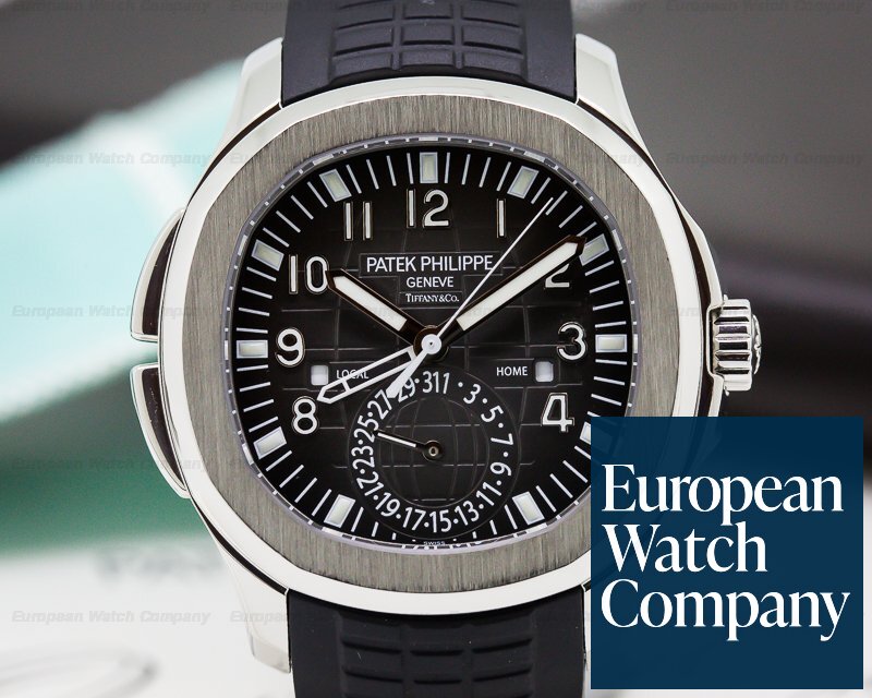 Patek Philippe 5164a 001 Aquanaut Travel Time Ss Rubber Tiffany Dial