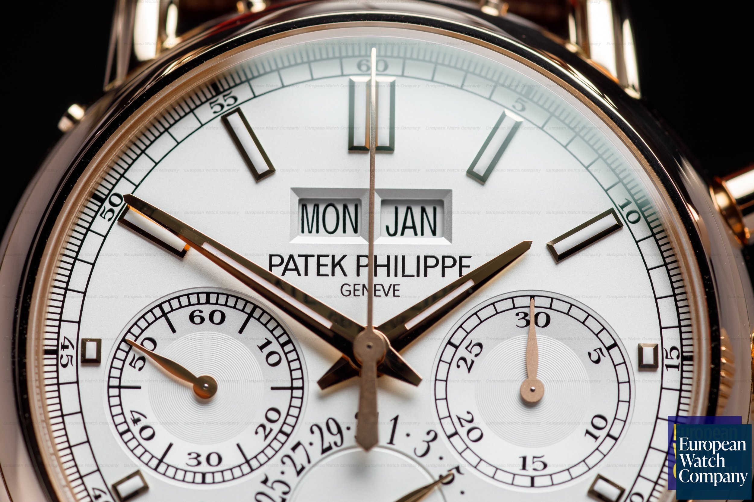 Patek Philippe 5204R Split Second Perpetual Calendar Chronograph 18k Rose Gold FULL SET Ref. 5204R-001