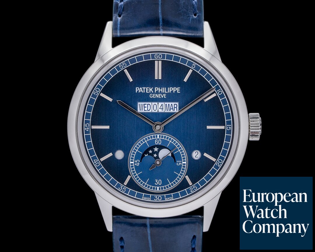 Patek Philippe 5236P-001 5236P In Line Perpetual Calendar Platinum Blue Dial 