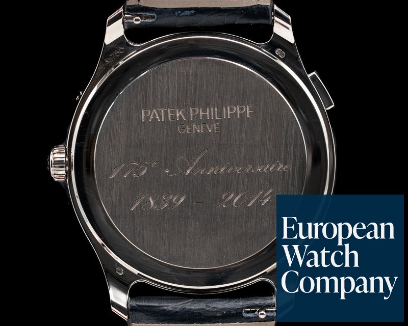 Patek Philippe 175th Anniversary World Time Moonphase 18K White Gold / Black Dial Ref. 5575G-001
