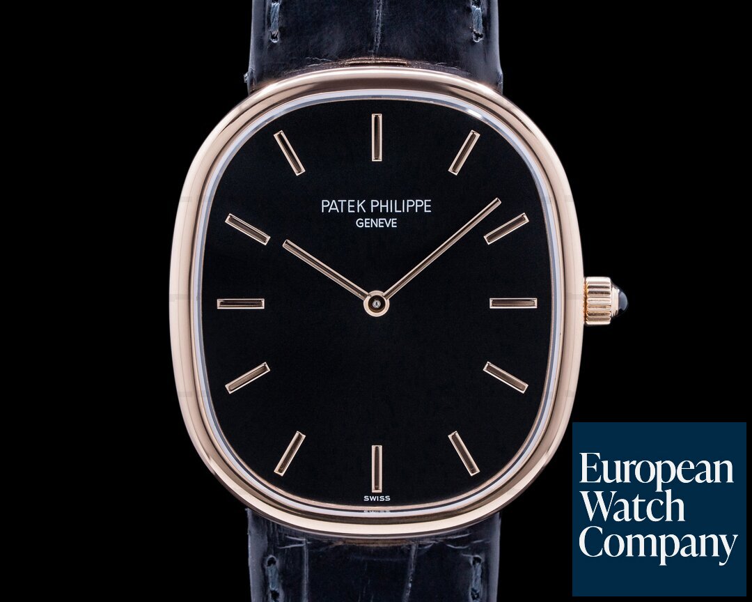 Patek Philippe 5738R-001 Golden Ellipse 5738R Rose Gold Black Dial 2022 ...