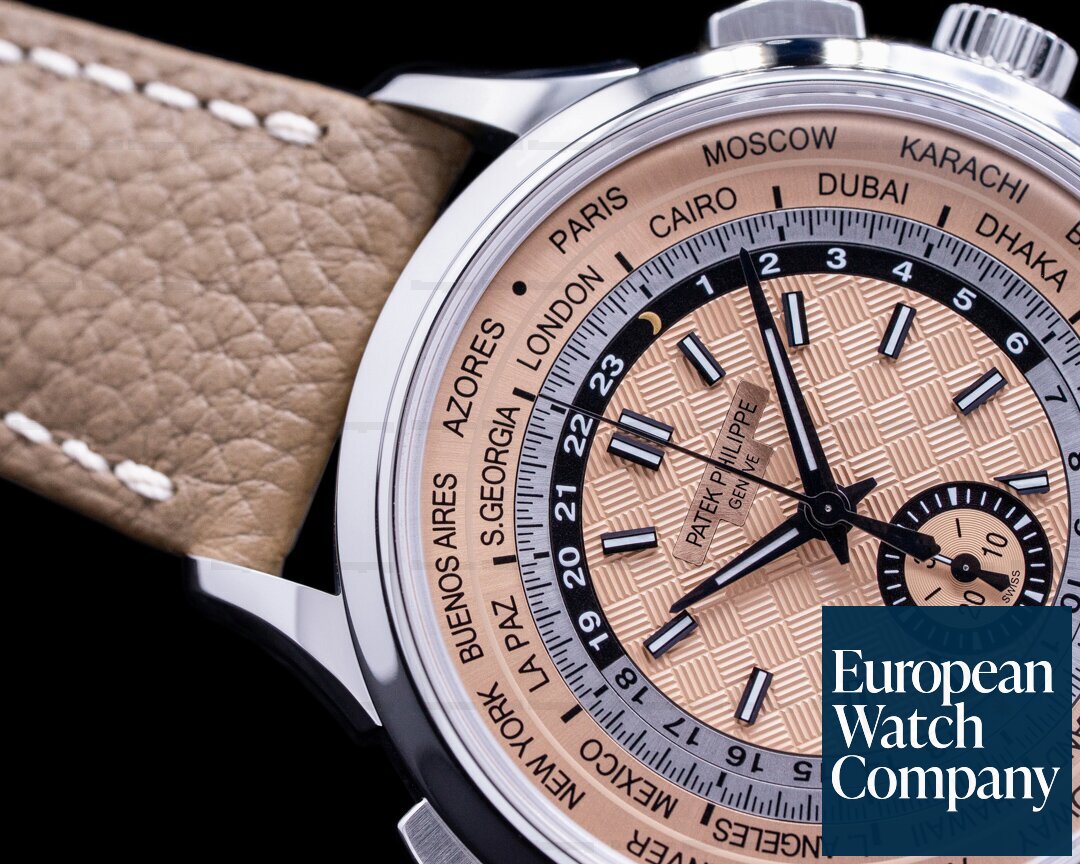 Patek Philippe World Time 5935A Chronograph SS Salmon Dial NEW MODEL UNWORN Ref. 5935A-001