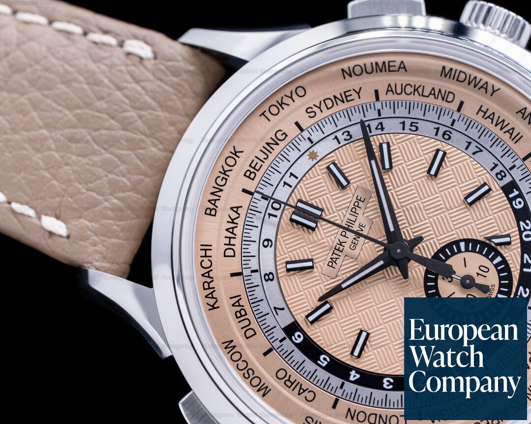 Patek Philippe World Time 5935A Chronograph SS Salmon Dial Ref. 5935A-001