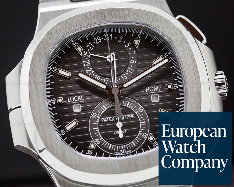 Patek Philippe Nautilus Travel Time Chronograph Grey Dial SS / SS Ref. 5990/1A-001