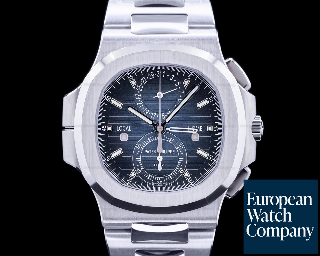 Patek Philippe Nautilus 5990 Blue Dial Travel Time Chronograph SS UNWORN 2022 Ref. 5990/1A-011