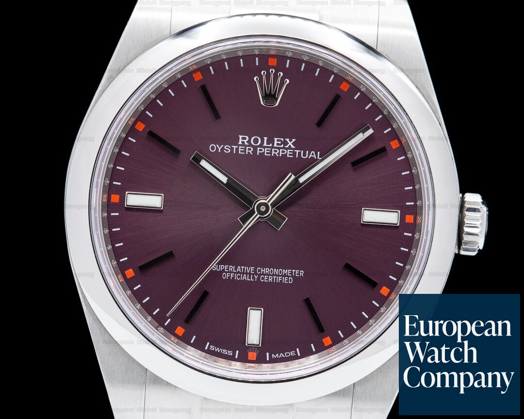 Rolex Oyster Perpetual 114300 SS Red Grape Dial Ref. 114300