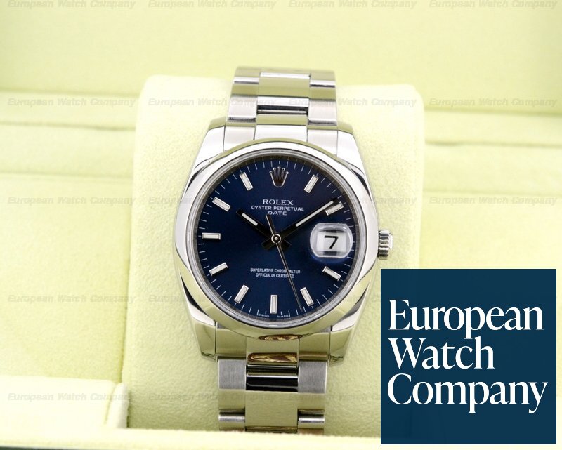 Rolex 115200 Oyster Perpetual Date Blue Dial SS