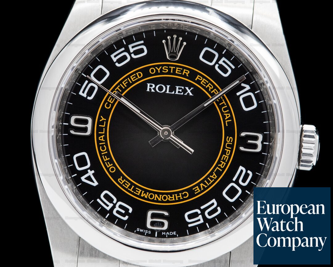 Rolex Oyster Perpetual SS Black & Orange Dial Ref. 116000