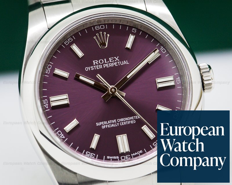 Rolex Oyster Perpetual SS Red Grape Dial Ref. 116000