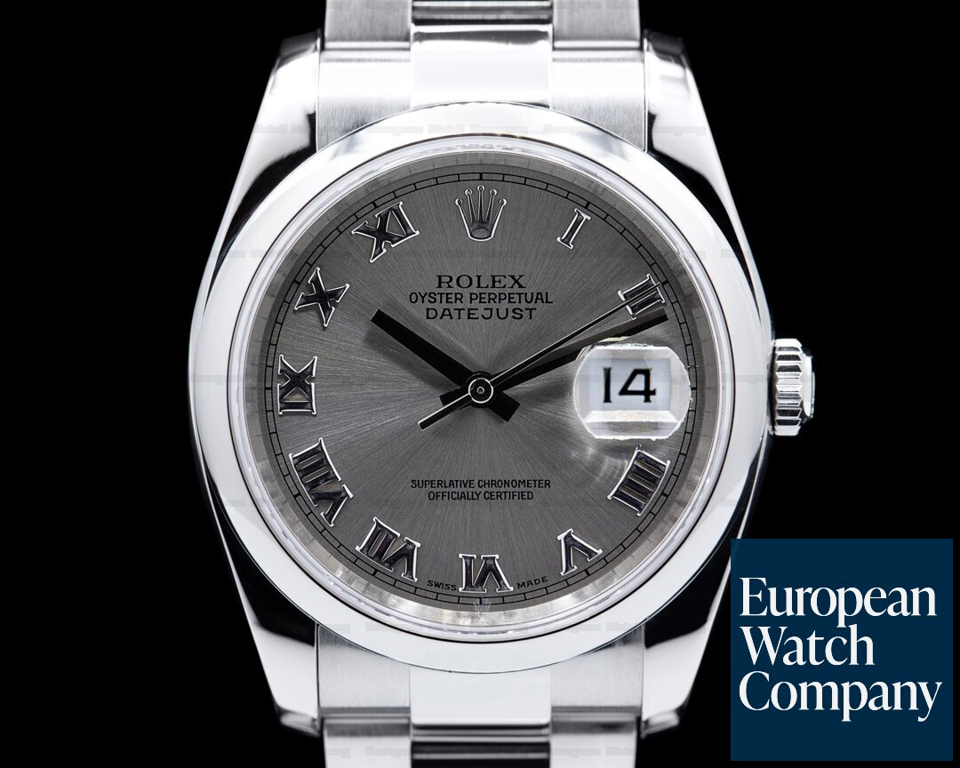 Rolex Datejust 116200 Rhodium Roman Silver Dial Ref. 116200