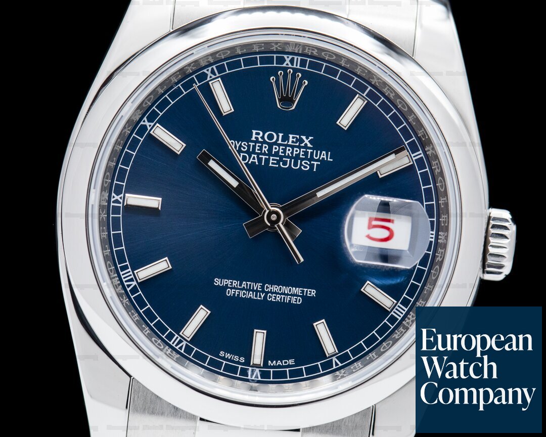 Rolex Datejust 36mm Blue Dial Oyster Bracelet Ref. 116200