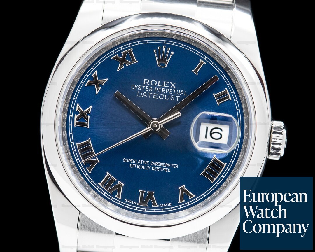 Rolex Datejust 36mm Blue Dial Oyster Bracelet Ref. 116200
