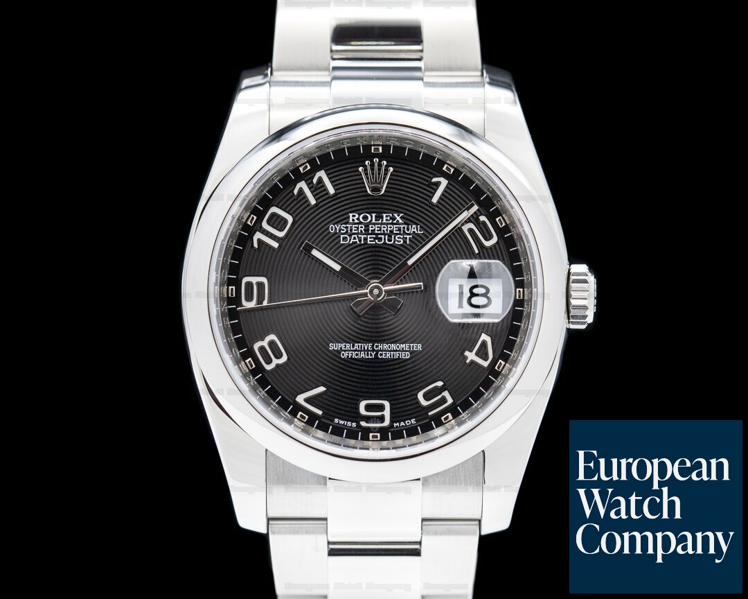 Rolex 116200 Datejust Black Concentric Dial Oyster Fully Serviced
