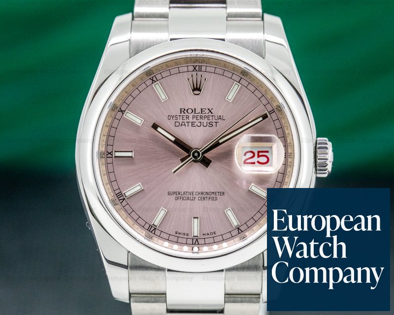 Rolex Datejust Pink Stick Dial SS Oyster Bracelet Ref. 116200