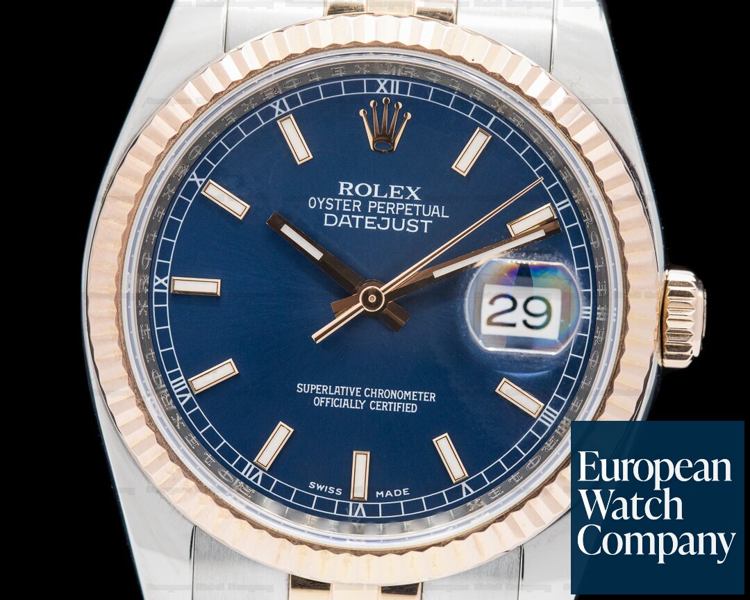 Rolex Datejust SS / Everrose Gold Blue Dial Ref. 116231