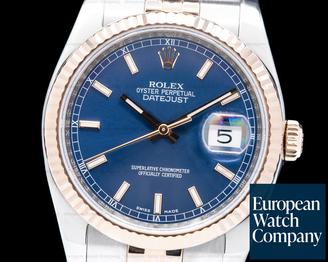 Rolex Datejust SS / Everrose Gold Blue Dial Ref. 116231